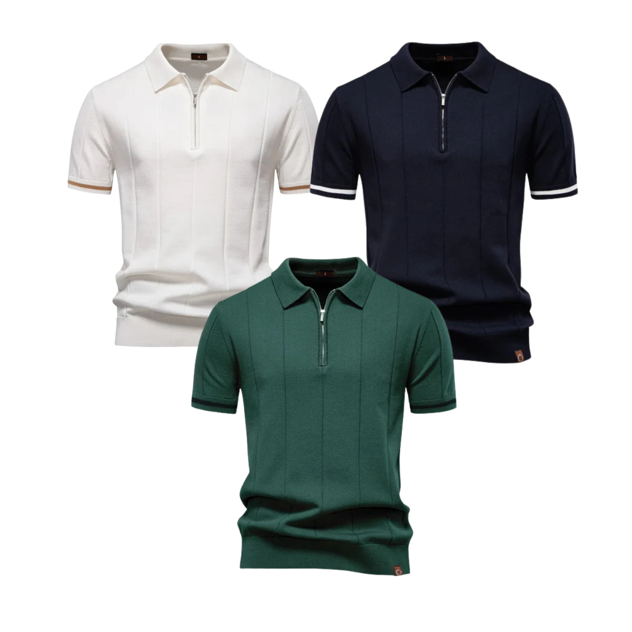 Camisa Polo Masculina Casual com Zíper Quebec