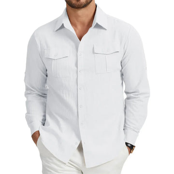 Camisa Masculina em Linho Cartagena