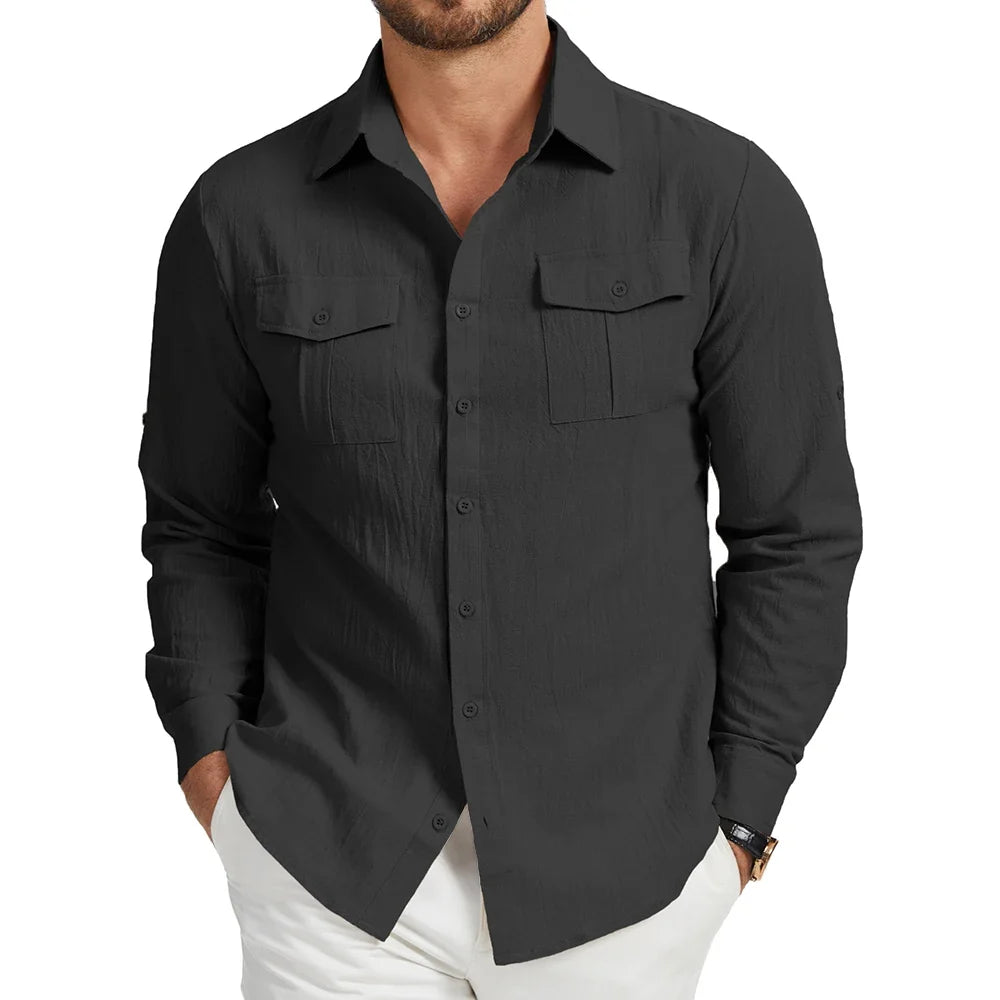 Camisa Masculina em Linho Cartagena