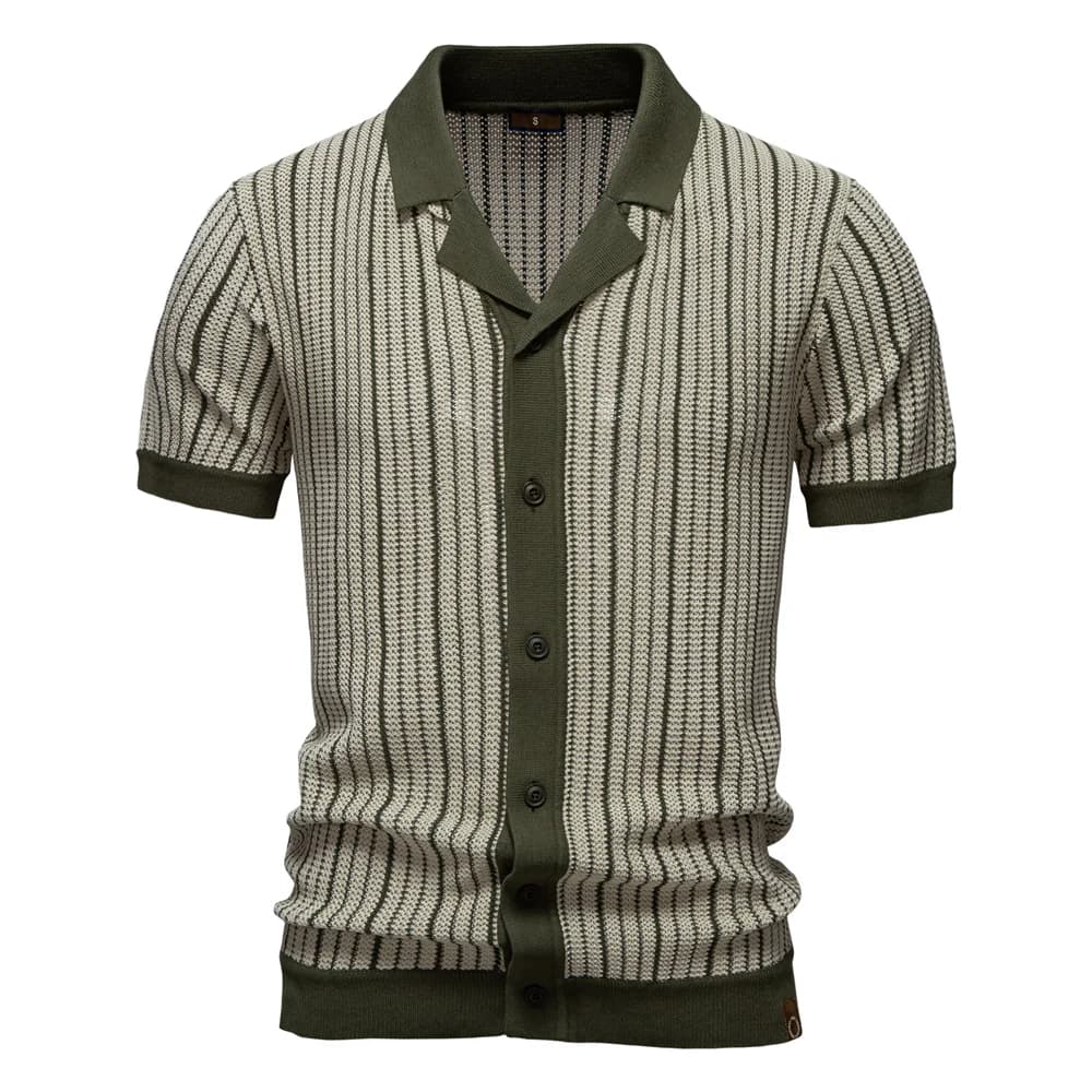 Camisa Polo Masculina de Malha Listrada Vancouver