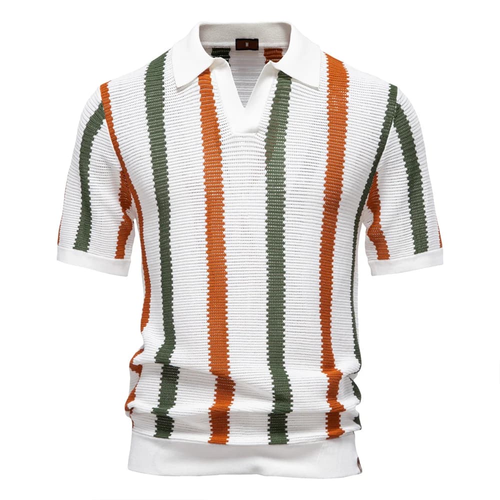 Camisa Polo Masculina de Malha Canelada Filadélfia