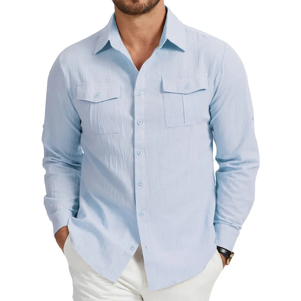 Camisa Masculina em Linho Cartagena