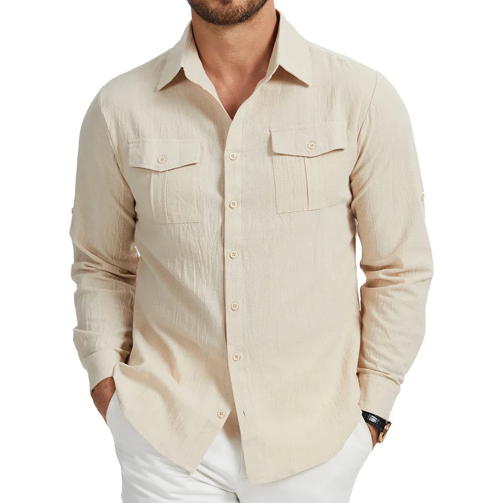 Camisa Masculina em Linho Cartagena