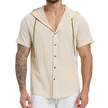 Camisa Masculina com Capuz em Linho Itapema