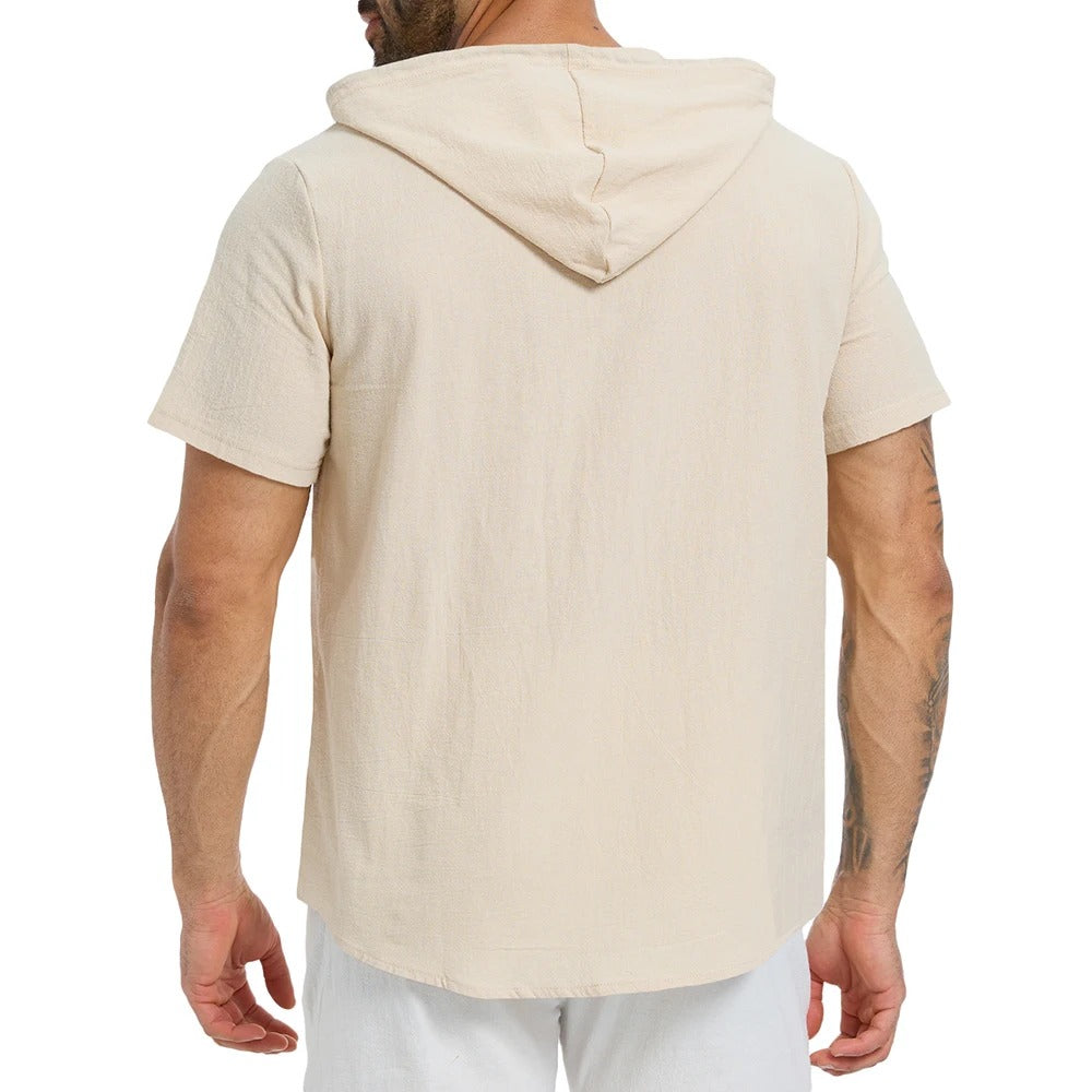 Camisa Masculina com Capuz em Linho Itapema