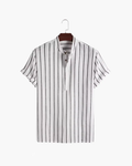 Camisa Masculina Listrada Gola Padre Mônaco