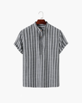 Camisa Masculina Listrada Gola Padre Mônaco