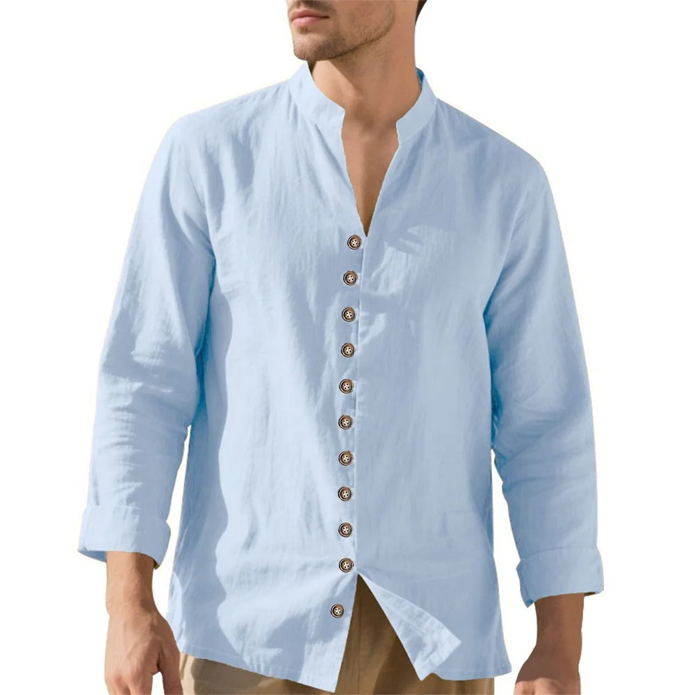 Camisa Masculina em Linho Retrô Garopaba