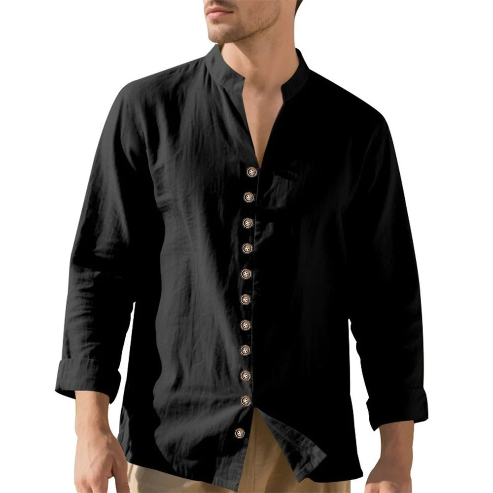 Camisa Masculina em Linho Retrô Garopaba