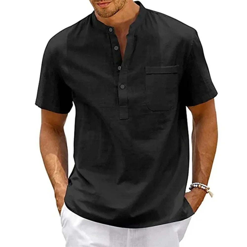 Camisa Masculina Manga Curta em Linho Noronha