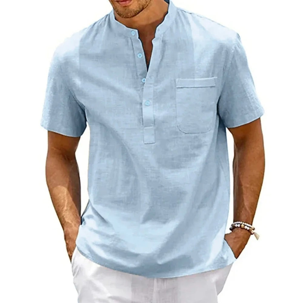 Camisa Masculina Manga Curta em Linho Noronha