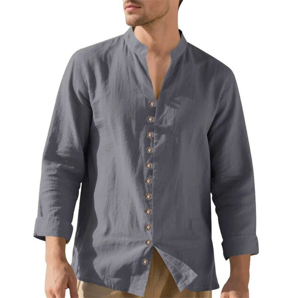 Camisa Masculina em Linho Retrô Garopaba