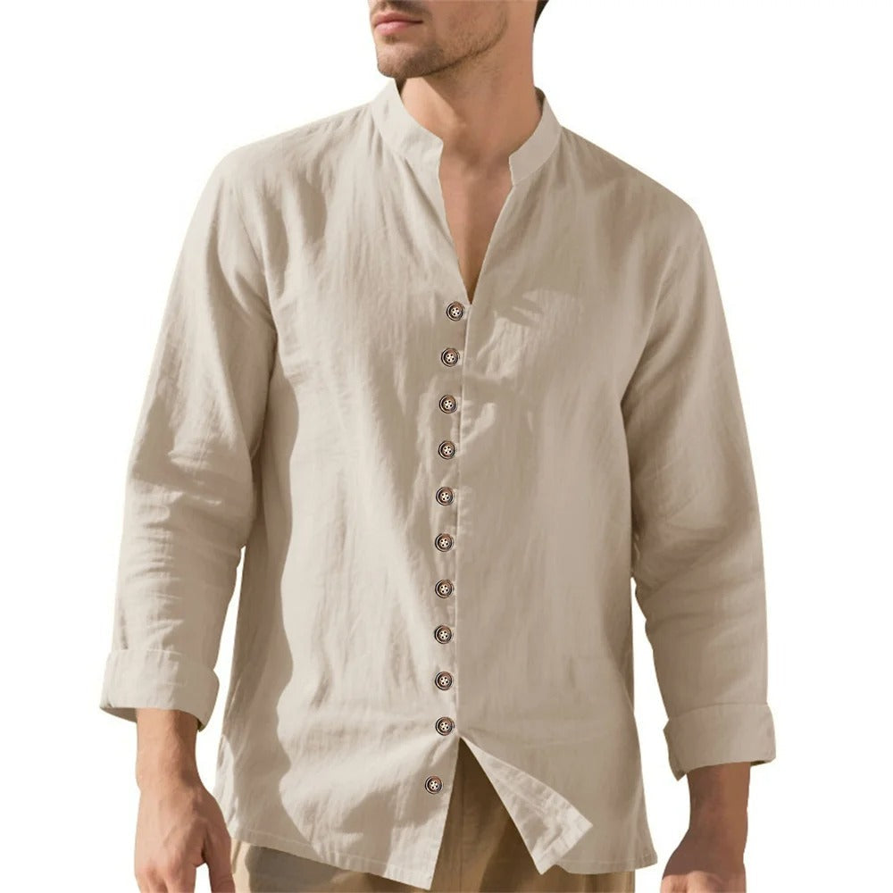 Camisa Masculina em Linho Retrô Garopaba